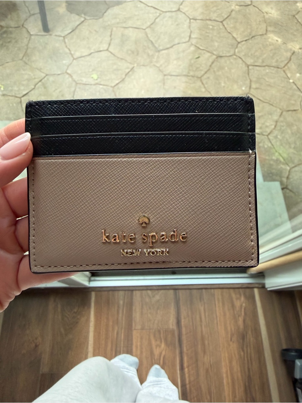 Kate Spade Two-Tone Black and Taupe card holder